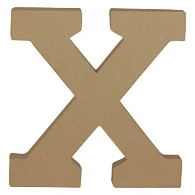 Image de Décopatch AC875C Un support en papier brun mâché 19,5x2,5x20 cm, Lettre majuscule X