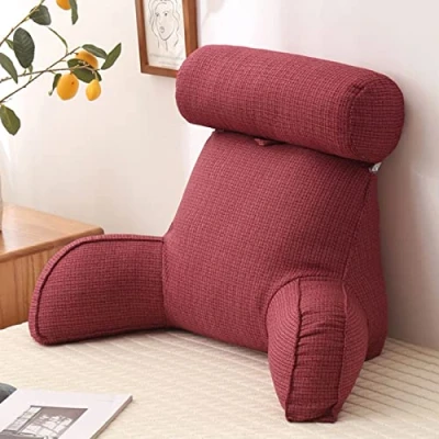 Image de CLEMMO Oreiller de Lecture,Coussin Support Lombaire,Coussin Soutenir Le Dos,avec Repose Nuque,avec accoudoirs,pour se détendre,Jouant,Regarder la télévision ou Lire