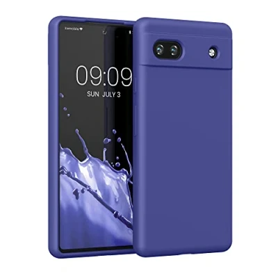 Image de kwmobile Housse Compatible avec Google Pixel 6a Coque de téléphone Protection Souple en TPU Silicone Bleu Violet