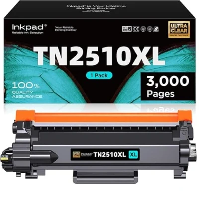 Image de iNKPAD TN 2510XL Toner Compatible pour Brother TN2510XL HL L2445DW L2400DW DCP 2627DW L2660DW L2665DW MFC L2860DW L2835DW L2827DW L2800DW Imprimante(1 Noir)