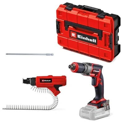 Image de Einhell Professional Visseuse cloisons sèches sans fil TP DY 18 Li BL + cartouche Power X Change (18 V, moteur charbon, butée de profondeur, avec cartouche, 2 embouts, E Case, batterie)