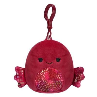 Image de Squishmallows Peluche à clipser Barella le poisson Betta framboise 8,9 cm, SQCP00207