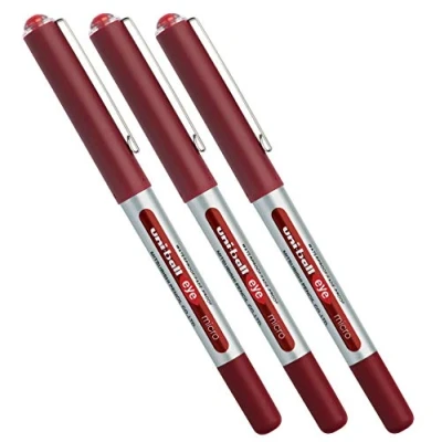 Image de Mitsubishi Uni Ball® Eye Micro Trait : env. 0,2 mm (Rouge) Lot de 3