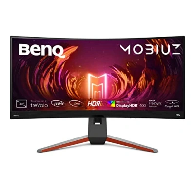 Image de BenQ MOBIUZ EX3410R Écran Curved Gaming (34 Pouces, Ultrawide, 1440P, 144 Hz, 1ms, HDR 400, FreeSync Premium Pro, télécommande)