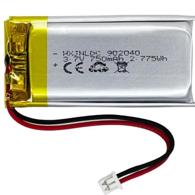 Image de DC 3.7v 750mah 902040 Batterie Rechargeable au Lithium Polymère pour 3.7 5v électronique avec intégrée 2 Fils et lumière LED