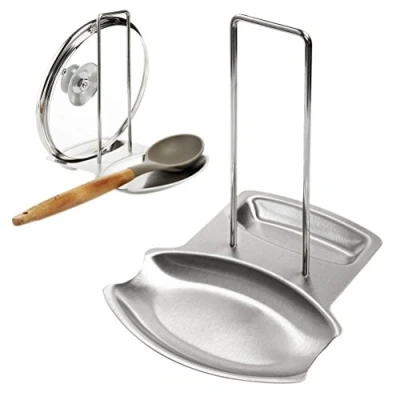 Image de YIQI Support Couvercle Repose Cuillère Couteaux Cuillères Fourchettes Spatule en Acier Inoxydable Couvert Porte Ustensile Divers de Cuisine Mettre l&#039;Ordre dans Votre