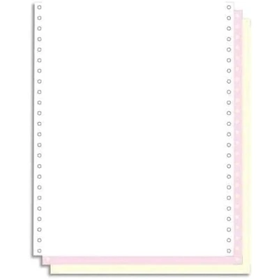 Image de EXACOMPTA Boîte 1000 feuilles listing 70g autocopiante blanc/rose/jaune 240x12 3plis bande Caroll détachable