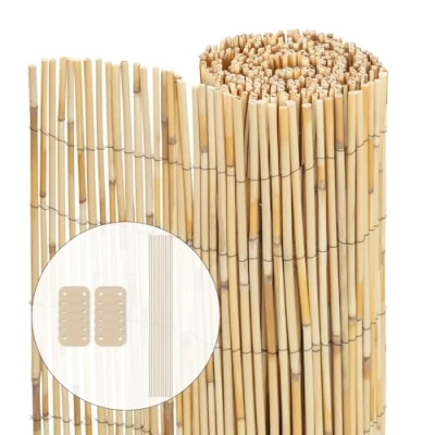 Image de vounot Canisse en Roseau Naturel 140x300cm Brise Vue Rouleaux avec Attaches de Fixation Protection Contre Regards Clôture Extérieure Décorative pour Jardin Terrasse et Balcon