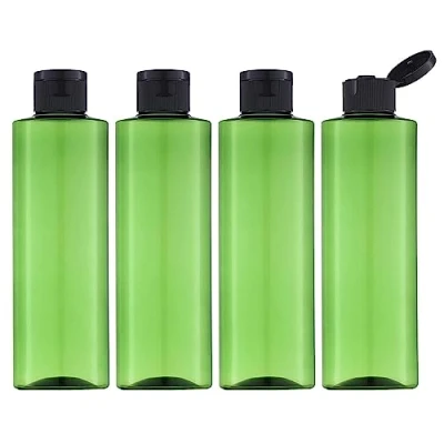 Image de Toureal 250ML Flacon avec Flip Cap Vide (4 Pièces), Rechargeable Bouteille de Voyage pour Cosmétique Entonnoir (Vert)