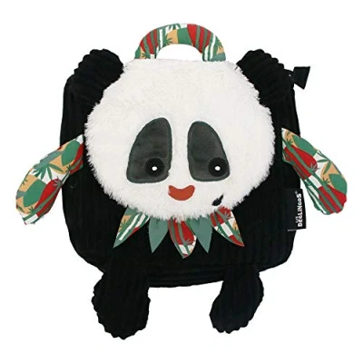 Image de LES DEGLINGOS SAC A DOS VELOURS pour ENFANT ROTOTOS LE PANDA NOIR Idéal la crèche Dès 12 mois 34cm