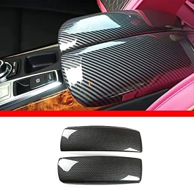 Image de Coussin d&#039;accoudoir de console centrale en fibre carbone ABS pour X5 E70 X6 E71 20072013 Accessoires d&#039;intérieur voiture