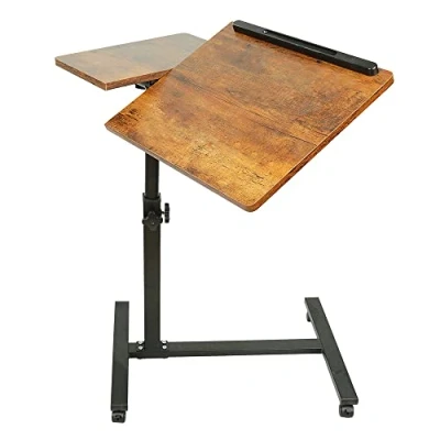 Image de OHMG Table pour Ordinateur Portable,Table Canapé Lit,Réglable en Hauteur D&#039;appoint Légère,Table Bout de Canapé,Table Mobile Légère,avec 4 roulettes,Moderne Basse