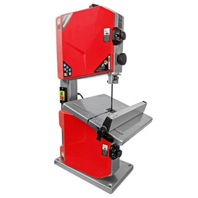 Image de Crossfer Scie à ruban BS255 (500 W, hauteur de coupe max. 115 mm, largeur passage 245 table travail pivotante 45, butée parallèle, avec poussoir pièce usiner)