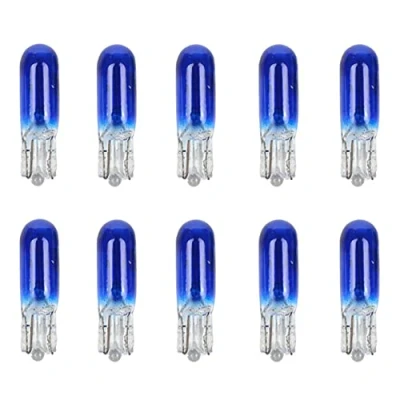 Image de 10 Pièces W2W T5 12V 1.2W Voiture Lampe Halogène Instrument Lumières Tableau De Bord Ampoule Auto Intérieur Lumière Style,Bleu