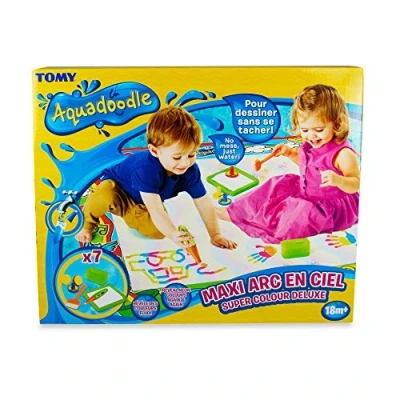 Image de AquaDoodle Tomy Maxi Tapis Fluo T72373, de Dessin à Eau Géant Arc en Ciel, Coloriage Géant, d&#039;Éveil Adapté aux Enfants dès 18 Mois