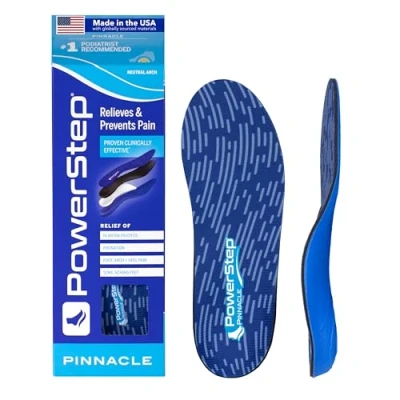 Image de Powerstep Pinnacle Shoe Insoles Shock Absorbing Arch Support and Cushioning for Plantar Fasciitis
