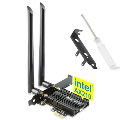 Image de Carte WiFi，Intel WiFi 6e 5400Mbp avec Bluetooth 5.2 Tri Bandes 6GHz/ 5GHz/ 2.4GHz MU MIMO OFDMA 160MHz Ultra Faible Latence Compatibilité Win 10/11 64bit