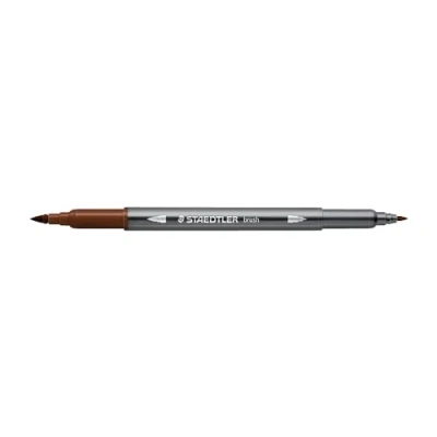 Image de STAEDTLER 3001 Feutre de Coloriage Aquarellable Double Pointe Pinceau 1 6 mm et Fine 0,5 0,8 Brun 76