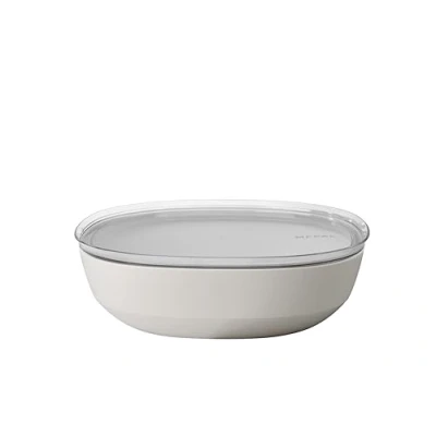 Image de Mepal Saladier avec couvercle Silueta Lavable au lave Vaisselle et résistant micro ondes Plat de service Plats à tapas 4000 ml Nordic white