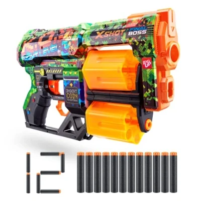 Image de ZURU XSHOT Pistolet Skins Dread 12 FLECHES en Mousse 36517