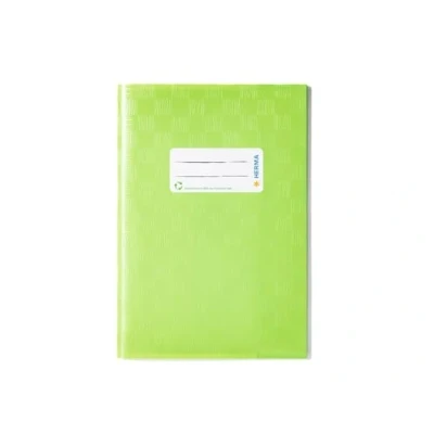 Image de Protège cahier Herma dimension A5 couvert en plastique Structure velours 1 pièce 5 gedeckt mit Baststruktur, Stück vert clair