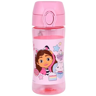 Image de sarcia.eu Gabby&#039;s Dollhouse BOUTEILLE D&#039;EAU avec embout, GOURDE SCOLAIRE TRITAN pour filles 450ml (Rose Gabby)