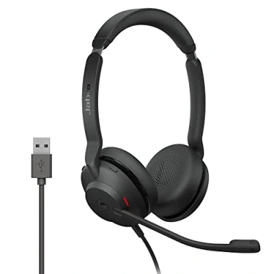 Image de Jabra Evolve2 30 Headset Noise Cancelling Microsoft Teams Certified Stereo Headphones with 2 Microphone Call Technology USB A Cable Black
