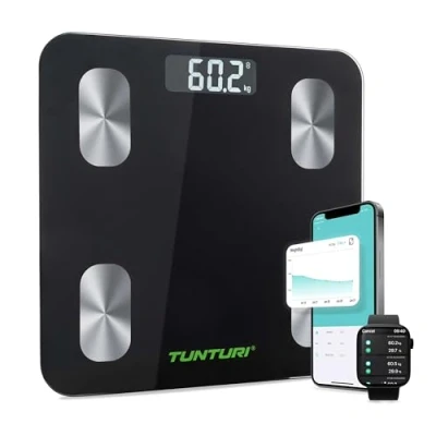 Image de Tunturi Balance Pèse personne Bluetooth Poids utilisateur de 180 kg intelligente avec application Analyse corporelle incluse