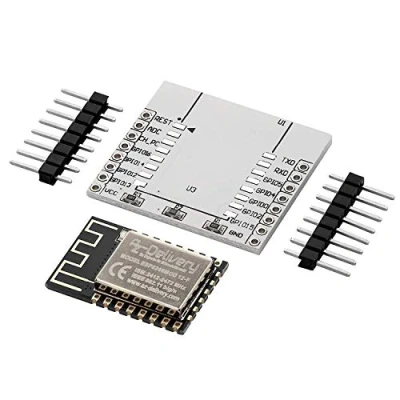 Image de AZDelivery ESP8266 ESP 12F Version améliorée à 12E, Wireless Remote Module serielle WiFi pour microcontrôleur avec Carte adapteur Compatible Arduino et Raspberry Pi y Compris Un eBook