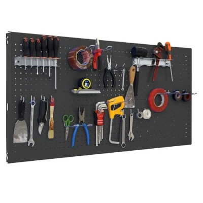 Image de Simon Rack Simonwork Panneau outils mural avec 22 crochets et 3 supports 900 x 600 mm Anthracite