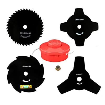 Image de perfektGarten Lot de 4 lames aiguisées, bobine fil et écrou compatibles avec Fuxtec FX FSR152, MT152, PS152