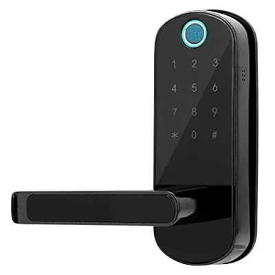 Image de Serrure de Porte Intelligente, 5 en 1 APP Contrôle/Mot Passe/Empreinte Digitale/Clé IC Carte Verrouillage Anti vol Bluetooth Verrou Biométrique Digital pour Sécurité Maison.