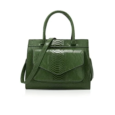 Image de NICOLE &amp; DORIS Sacs à Main en Cuir Sac Bandoulière pour Femmes Cabas Grand Format Epaule Impermeable Crocodile vert