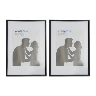 Image de relaxdays Cadres photo, lot de 2, 20x30 cm, passe partout 15x20 picture frame à poser ou suspendre, noir