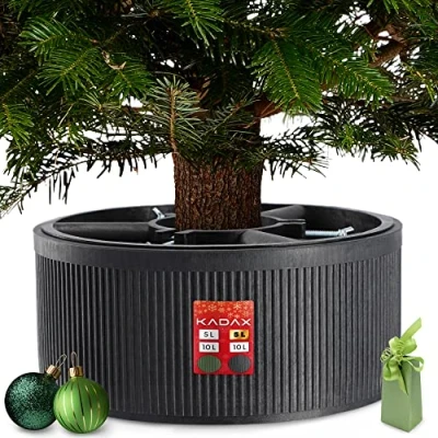 Image de KADAX Support de sapin Noël, en plastique recyclé, pour un vrai arbre, pied (hauteur l&#039;arbre jusqu&#039;à 150 cm / graphite)