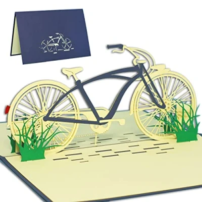 Image de Lin Carte de vœux Pop Up 3D Motif Vélo bleu