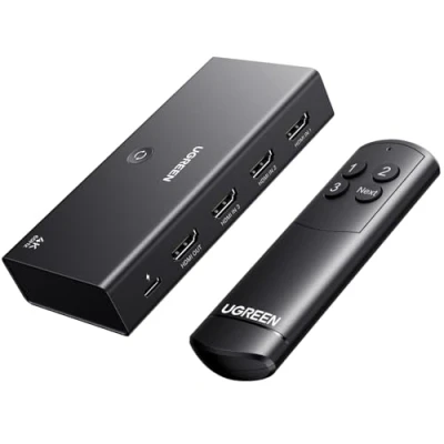 Image de UGREEN Switch HDMI 4K 60Hz 3 Entrées 1 Sortie Commutateur 2.0 1080P 3D HDR10 USB C Charge Dolby Vision Atmos avec Télécommande Compatible PS5 4 Pro Xbox TV Stick Chromecast Lecteur Blu Ray