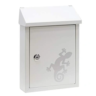 Image de ARREGUI Smart Graphic E5721 SAL Boîte aux Lettres en Acier avec Sérigraphie Décorative « Salamandre », Taille S (Courrier Format A5), Fente Arrière, Facile à Installer, Blanc