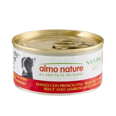 Image de almo nature HFC Natural Nourriture Humide pour Chiens avec Boeuf et Jambon à l&#039;origine Propres la consommation Humaine désormais utilisée préparation des Aliments Chiens.