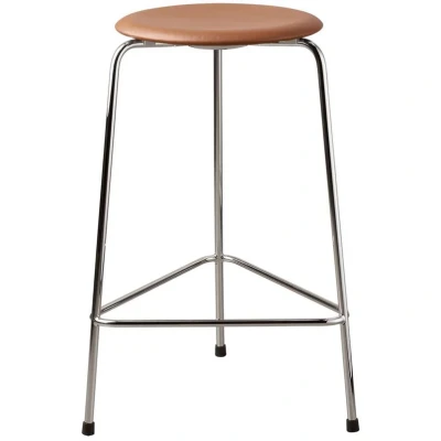 Image de Fritz Hansen Tabouret haut en cuir Dot Walnut