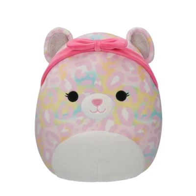 Image de Squishmallows Orignal Peluche de 30 cm Michaela Le Léopard Arc en Ciel Rose Officielle Jazwares