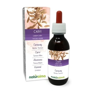 Image de Carvi ou Cumin des prés (Carum carvi) fruits Teinture Mère sans alcool Naturalma Extrait liquide gouttes 120 ml Complément alimentaire Végétalien végan