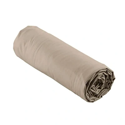 Image de douceur d&#039;intérieur, Drap Housse (180 x 200 cm) Percaline Sable, Percale de Coton