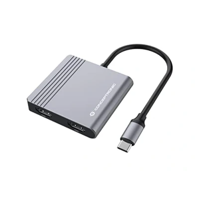 Image de Conceptronic DONN13G station d&#039;accueil Avec fil USB 3.2 Gen 1 (3.1 1) Type C Gris Neuf