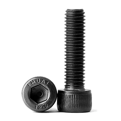 Image de M6 x 35mm 40PCS vis cylindrique à six pans creux selon la norme, Entièrement Filetée Boulons en Acier au Carbone 12,9(Noir)