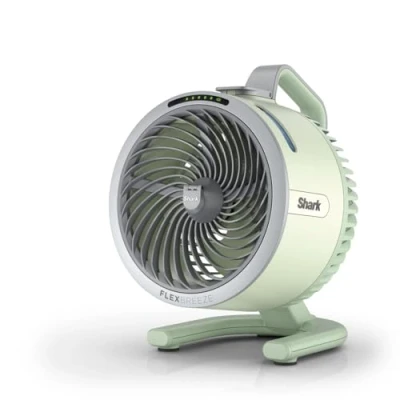 Image de Shark FlexBreeze HydroGo, ventilateur brumisateur portable, rafraîchisseur d&#039;air silencieux intérieur/extérieur, discret et durable, avec/sans fil, léger, flux d’air jusqu’à 20 m, Menthe FA050EUGN