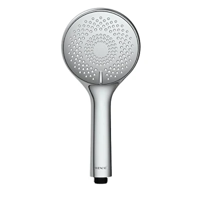 Image de WENKO Pomme de Douche Water Chrome Ø 11 cm Douchette Universelle, pommette avec système d&#039;économie d&#039;eau et 3 Types Jets Chromé