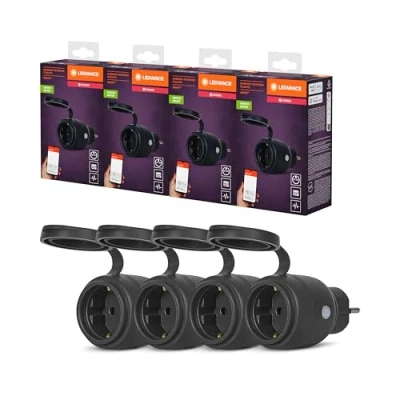 Image de LEDVANCE SMART+ ZigBee Outdoor Plug, prise extérieure compacte, rend les appareils conventionnels intelligents, contrôlable via Alexa, Google Home et d&#039;autres passerelles Zigbee, pack de 4