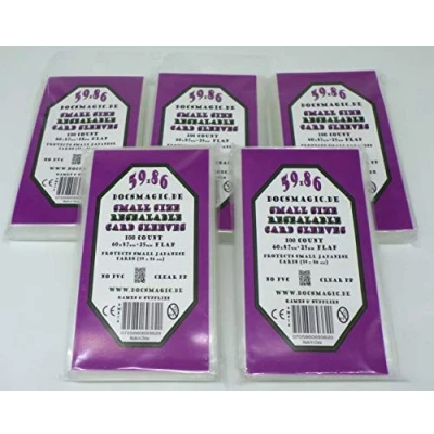 Image de docsmagic.de 5 x 100 Resealable Card Sleeves Small Size 60 87 + Flap Refermables