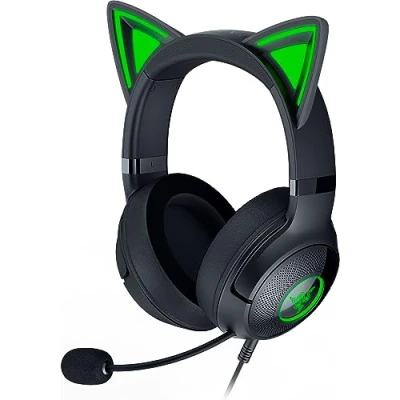 Image de Razer Kraken Kitty V2 Casque Filaire RGB avec Oreilles de Chat (Eclairage Réactif Stream, Micro Cardioïde HyperClear, Transducteurs Triforce 40mm, Son Surround 7.1) Noir